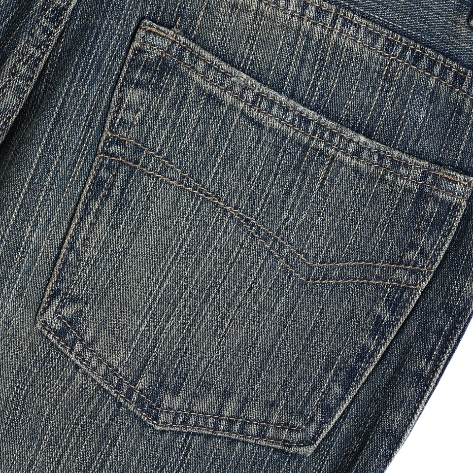 YESKICKS Balenciaga Blue Washed Orange Flared Jeans - Image 4