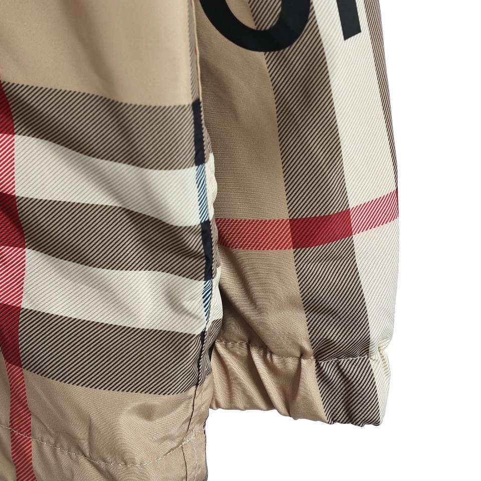 YESKICKS Burberry Plaid Thick Rubber Letter Zipper Hooded Jacket Coat For Unisex - Image 4