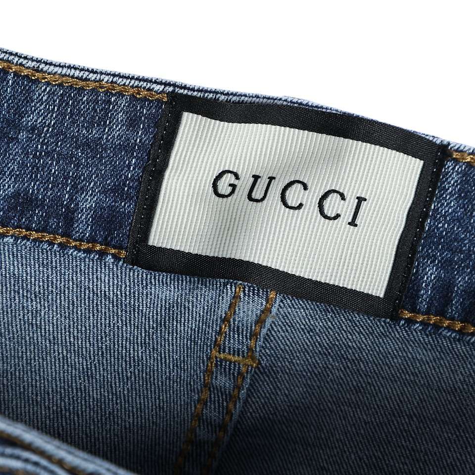 YESKICKS Gucci Double G Printed Logo Jeans For Unisex - Image 4