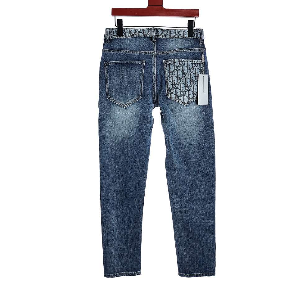 YESKICKS Dior Jeans With Logo Printed All Over The Pockets For Unisex - Image 4