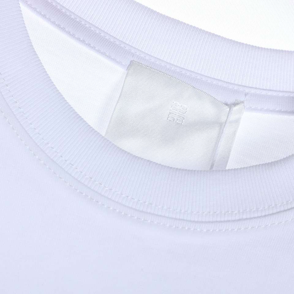 YESKICKS Givenchy Rainbow Logo Foam Printed T-Shirt For Unisex Black And White - Image 4