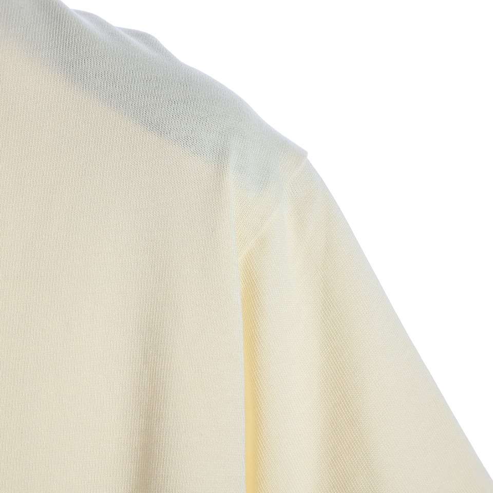 YESKICKS Louis Vuitton Logo Embossed T-Shirt For Unisex Navy Blue And Apricot - Image 4