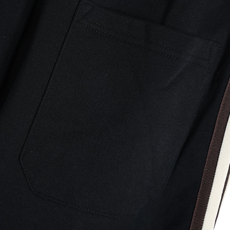 YESKICKS Celine Classic Embroidered Webbing Shorts For Unisex Black And Deep Gray - Image 4