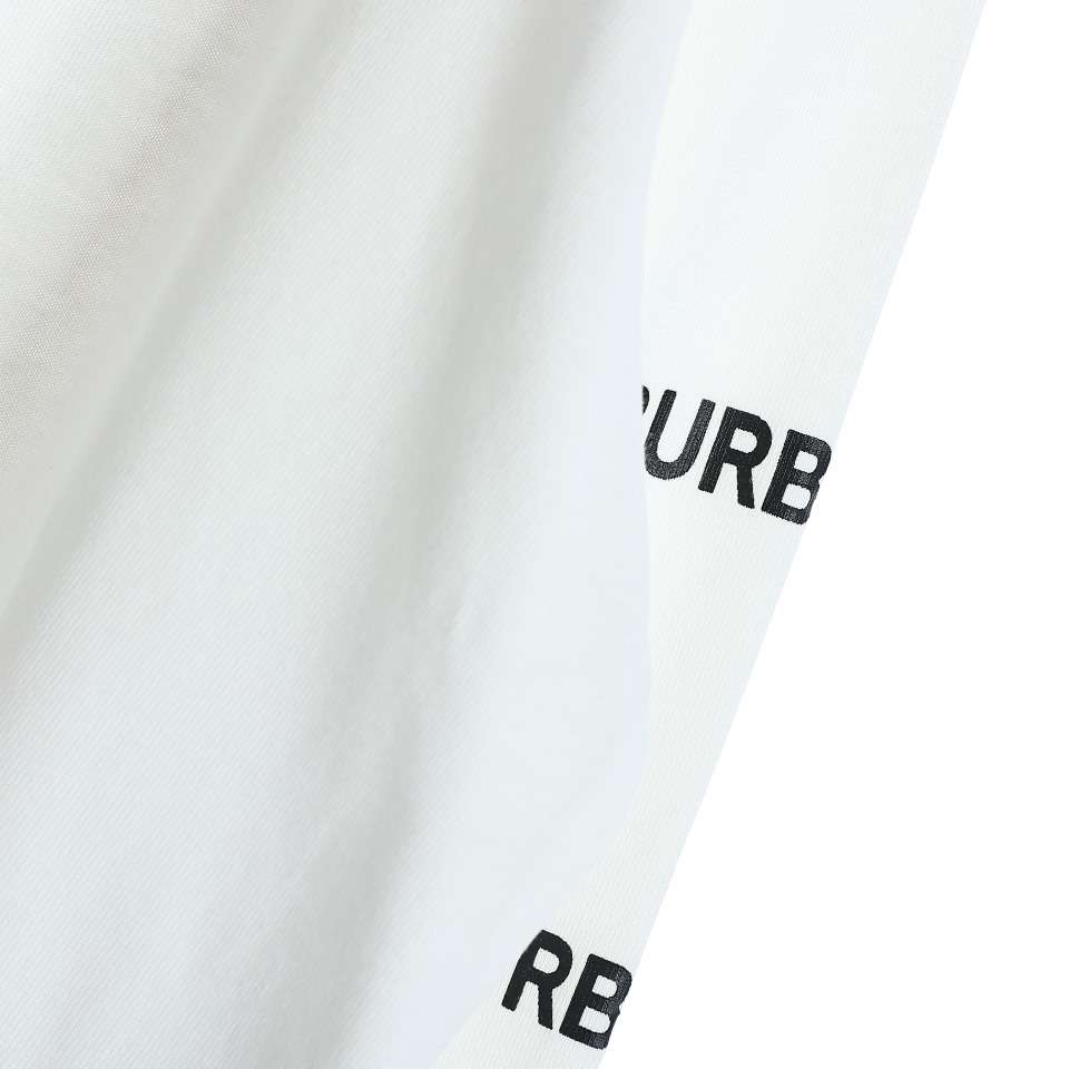 YESKICKS Burberry Oak Leaf War Horse Long Sleeve T-Shirt For Unisex Black And White - Image 11