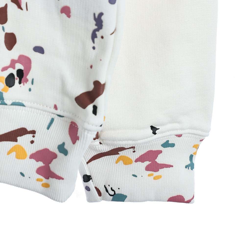 YESKICKS Dior Handmade Splattered Ink Sweatshirt For Unisex Gray And White - Image 4