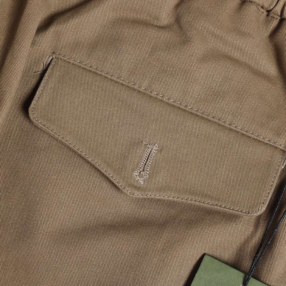 YESKICKS Gucci Webbing Cotton Trousers For Unisex Khaki - Image 4