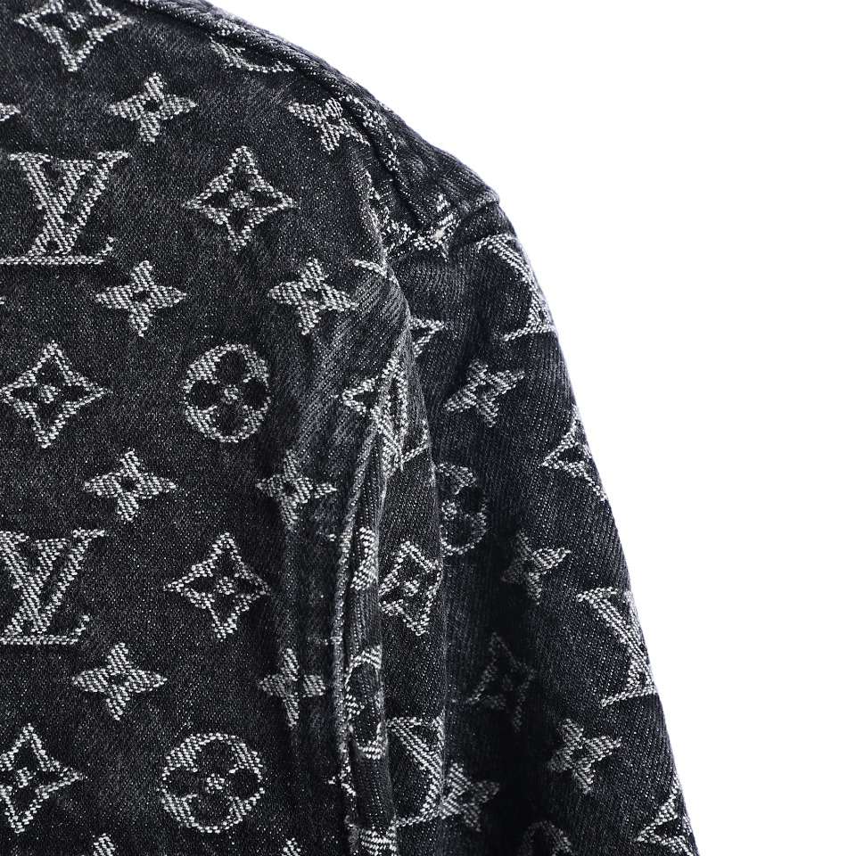 YESKICKS Louis Vuitton Monogram Little Red Man Jacquard Embroidery Denim Jacket For Unisex - Image 4