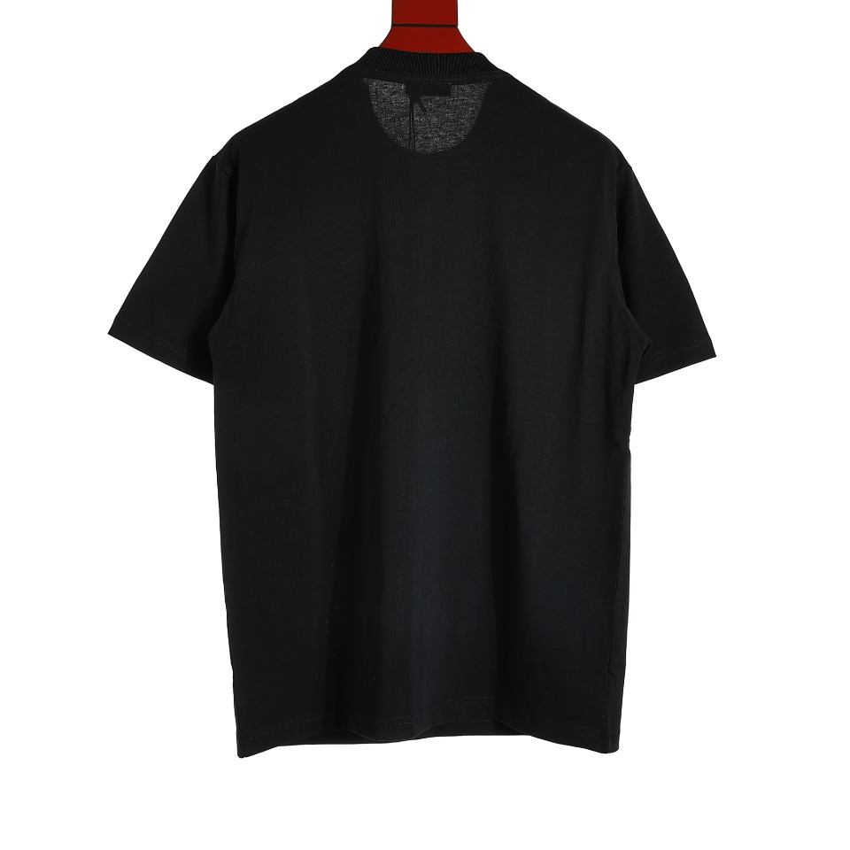 YESKICKS Balenciaga Love Element Pattern Logo Print T-shirt for Unisex Black And Gray - Image 4