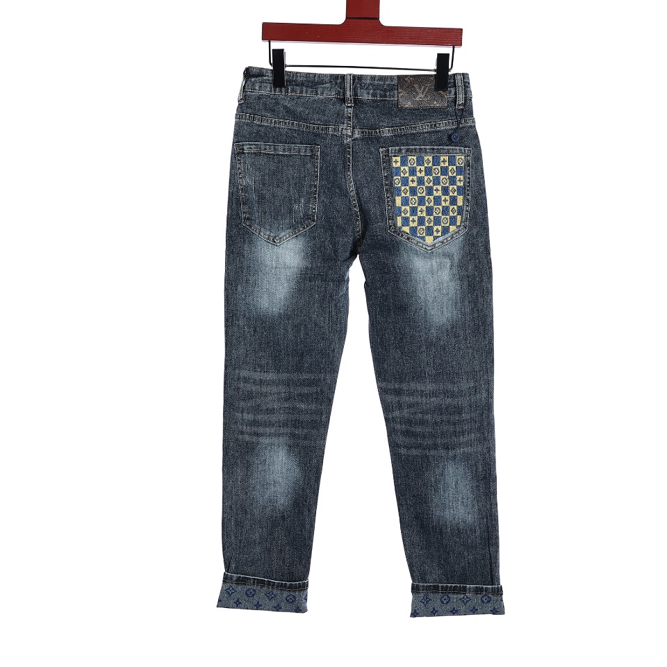 YESKICKS Louis Vuitton Street Style Printed Pockets Jeans For Unisex - Image 5