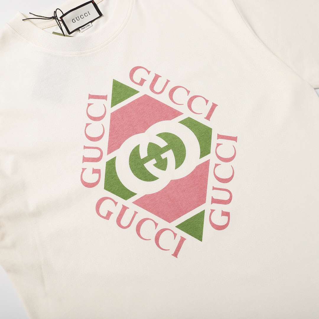 YESKICKS Gucci Logo Casual Style T-shirt for Unisex Apricot - Image 7