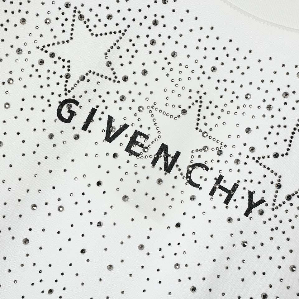 YESKICKS Givenchy Pentagram Printed Short Sleeve T-Shirt For Unisex Black And White - Image 6