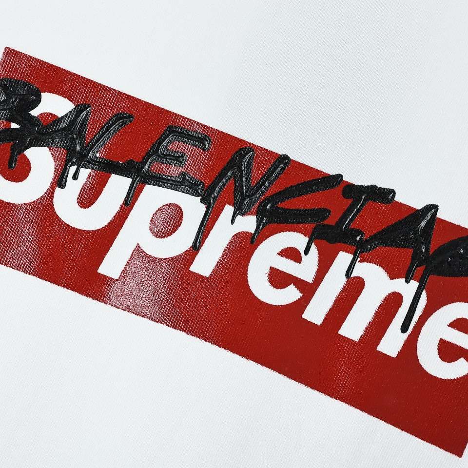 YESKICKS Balenciaga x Supreme Logo Print T-Shirt for Unisex - Image 5