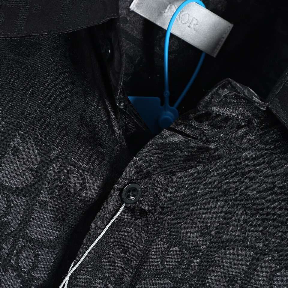 YESKICKS Dior Silk Openwork Jacquard Old Flower Long-Sleeved Shirt For Unisex - Image 5