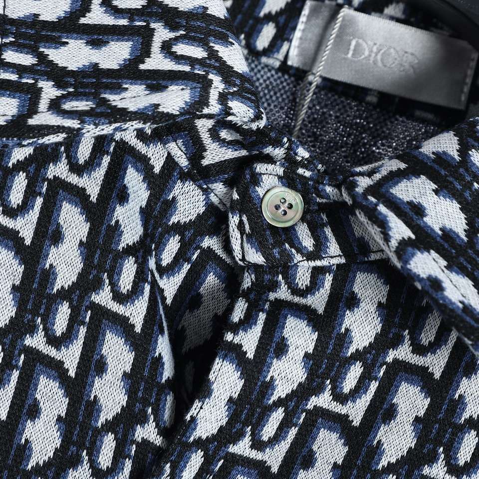 YESKICKS Dior Monogram Print Jacquard Shirt For Unisex Black And Green - Image 5