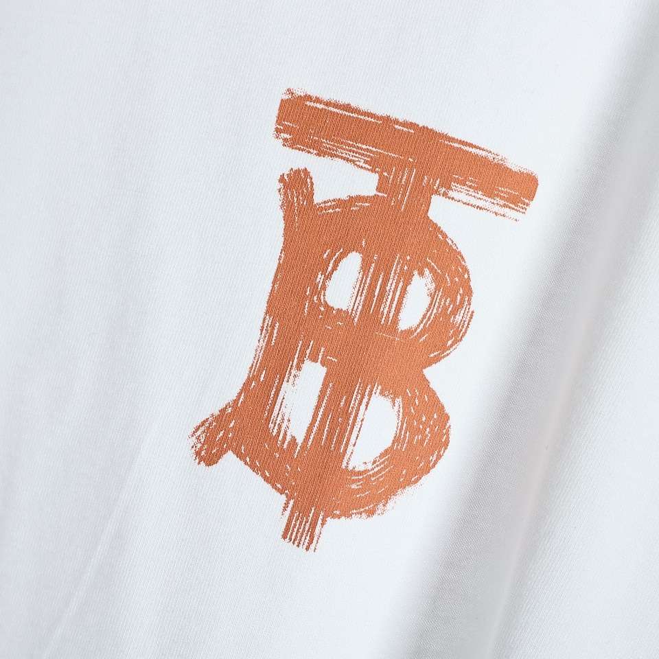 YESKICKS Burberry TB Graffiti Logo Print T-Shirt For Unisex Light Brown - Image 5