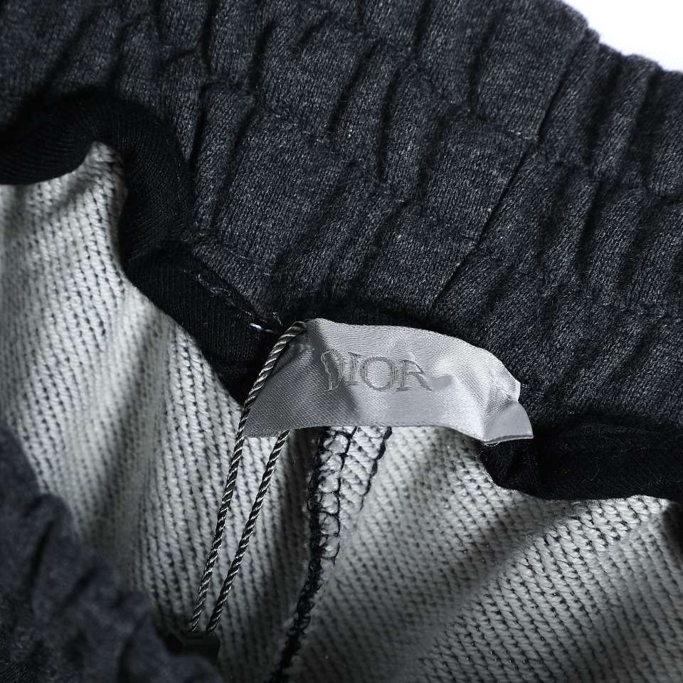 YESKICKS Dior Terry Cotton Casual Sweatpants For Unisex Deep Gray - Image 5