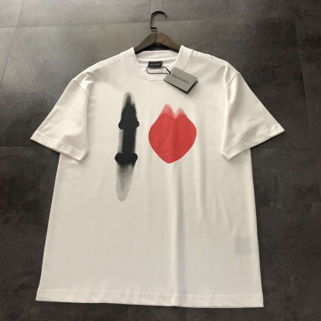 YESKICKS Balenciaga Print T-shirt for Unisex Black and White - Image 5