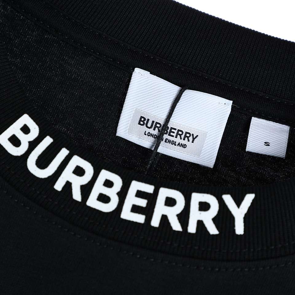 YESKICKS Burberry Teddy Bear Plaid Patch Embroidered T-Shirt For Unisex Black And White - Image 5