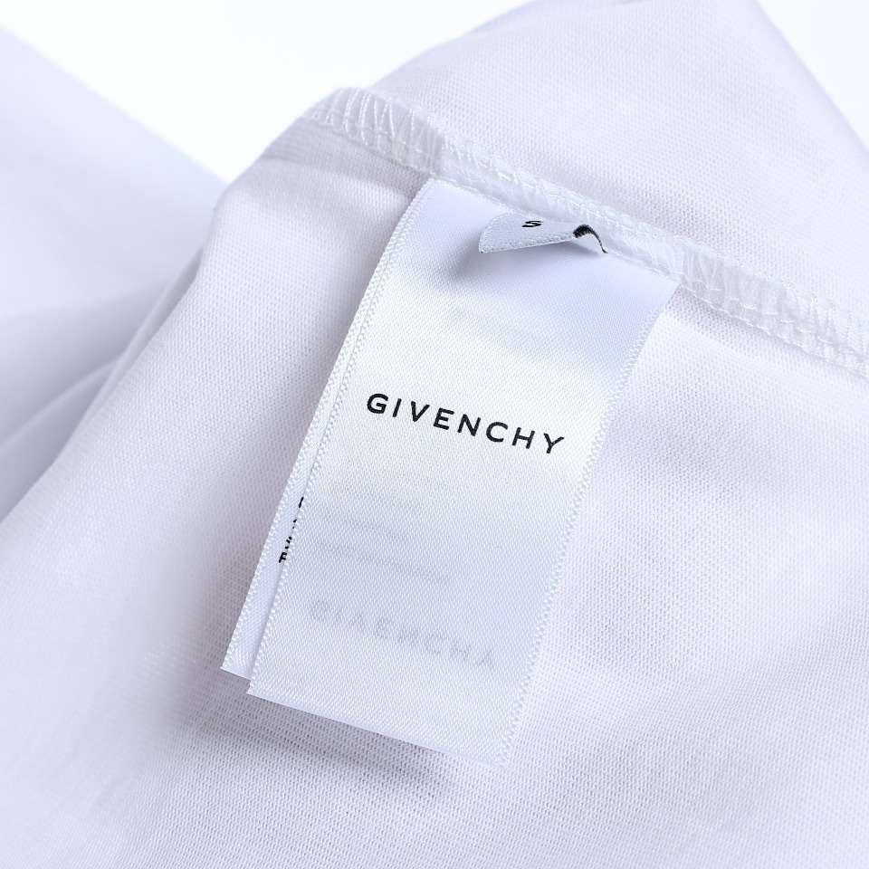 YESKICKS Givenchy Rainbow Logo Foam Printed T-Shirt For Unisex Black And White - Image 5