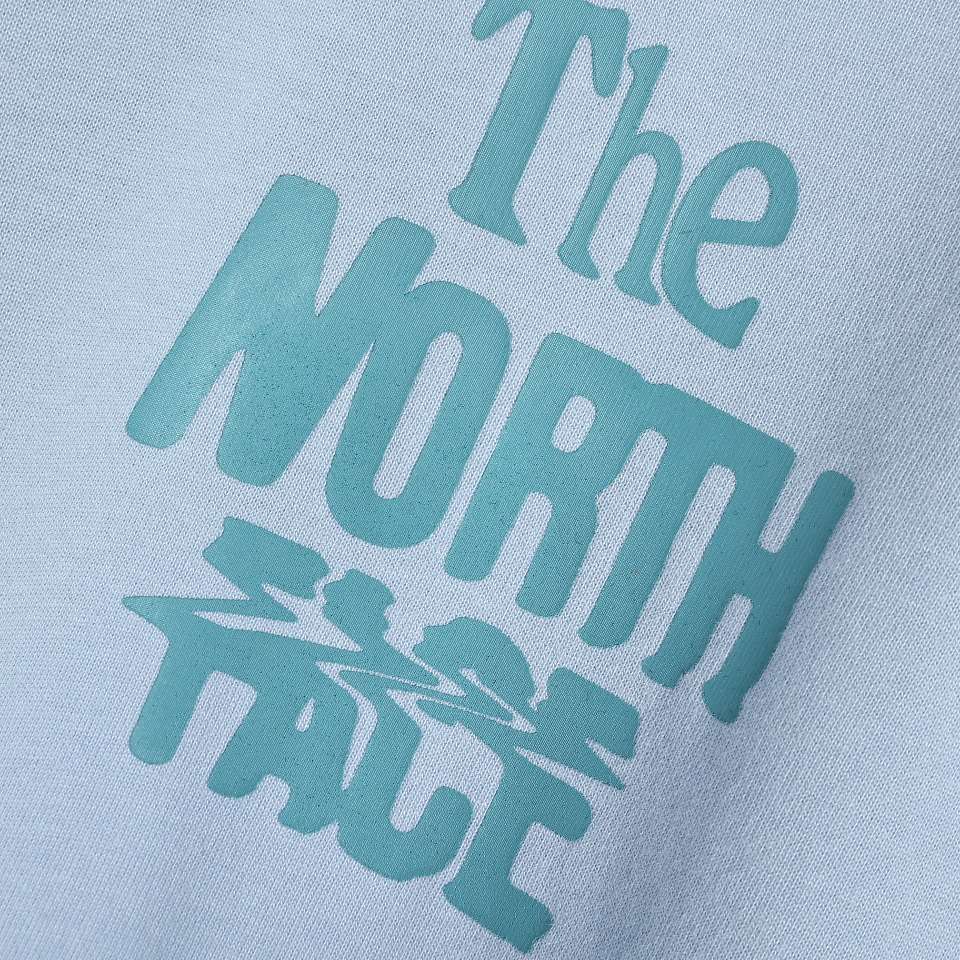 YESKICKS The North Face Climber's Collection Gunstock Short Sleeve Crew Neck T-Shirt For Unisex Blue And Apricot - Image 5