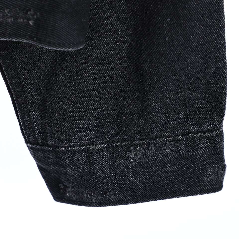 YESKICKS Balenciaga Mud Dyed Sanskrit Destroyed Denim Jacket For Unisex - Image 5