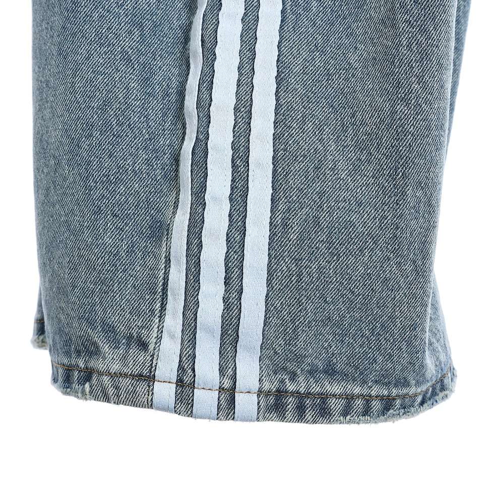 YESKICKS Balenciaga x Adidas Washed Jeans For Unisex Black And White - Image 5