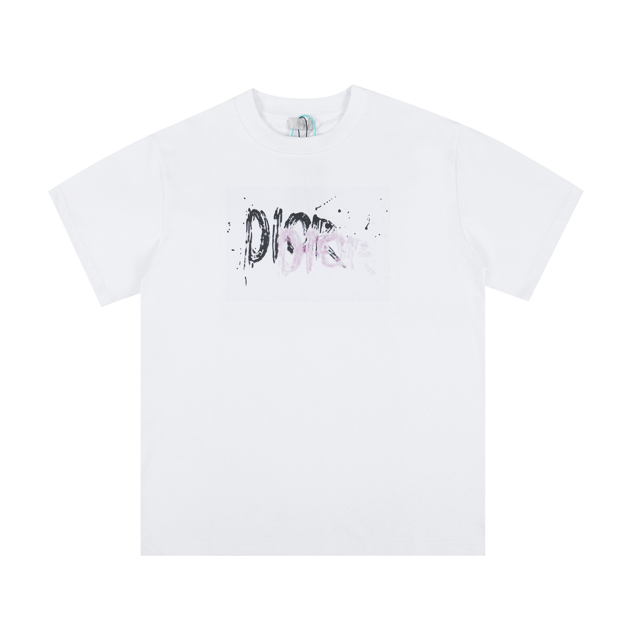 YESKICKS Dior Logo Casual T-shirt for Unisex Black and White - Image 5