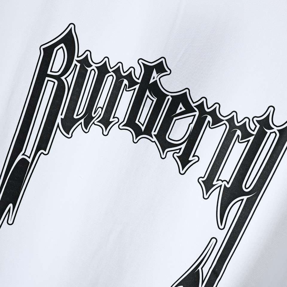 YESKICKS Burberry Gothic Letter Print Short Sleeve T-Shirt For Unisex - Image 5