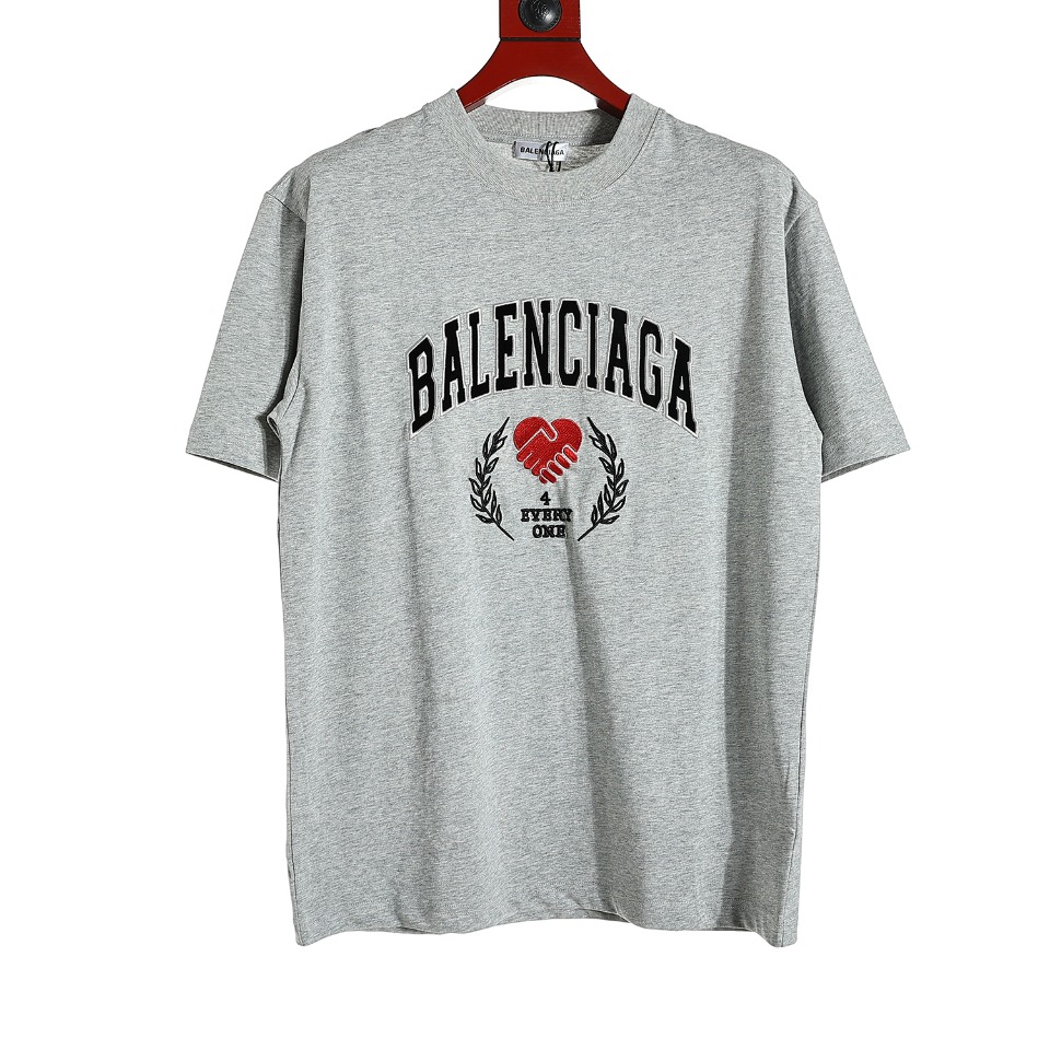 YESKICKS Balenciaga Love Element Pattern Logo Print T-shirt for Unisex Black And Gray - Image 5