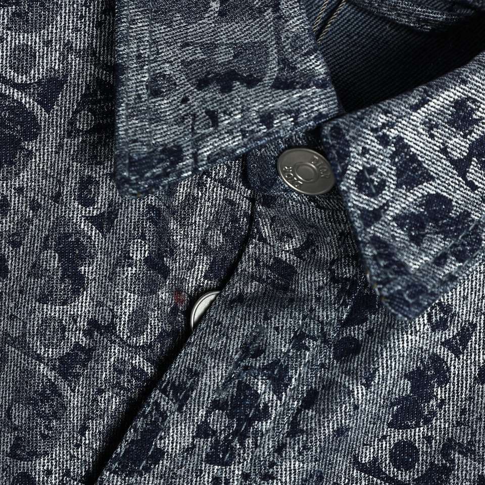 YESKICKS Dior Monogram Street Style Denim Jacket Coat for Unisex - Image 6