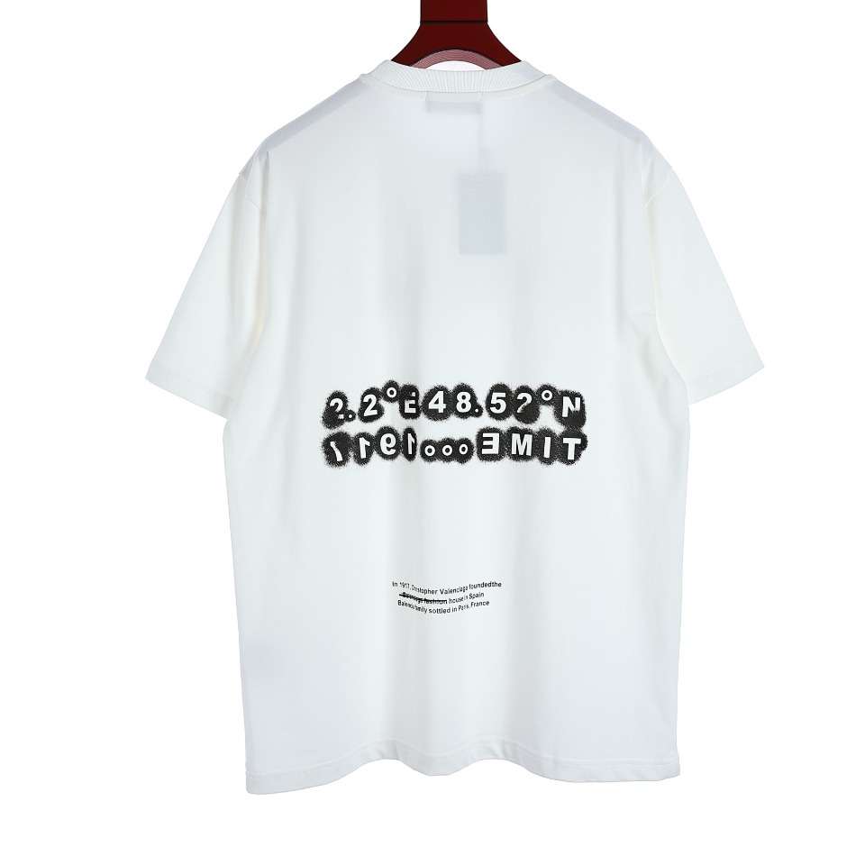 YESKICKS Balenciaga Logo Letter Print T-shirt for Unisex Black And White - Image 6