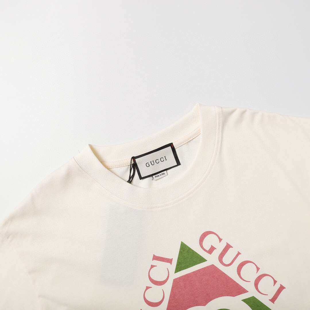 YESKICKS Gucci Logo Casual Style T-shirt for Unisex Apricot - Image 6