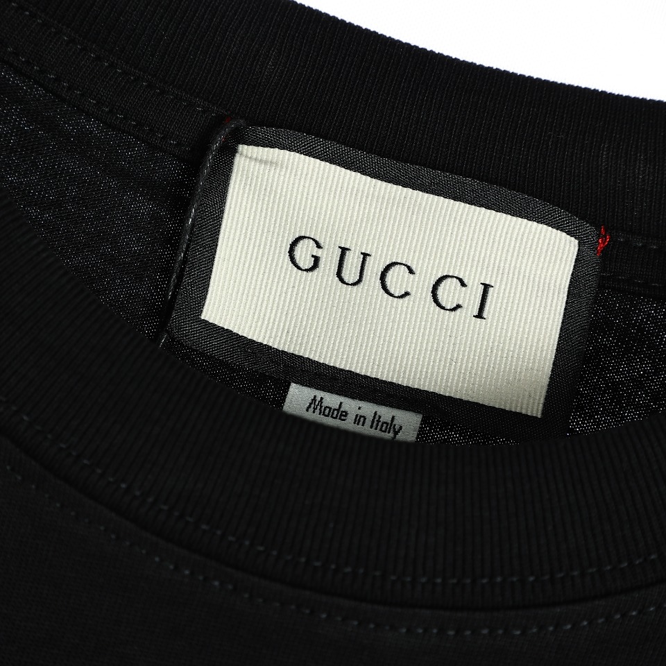 YESKICKS Gucci Logo Print T-Shirt for Unisex Black And White - Image 6