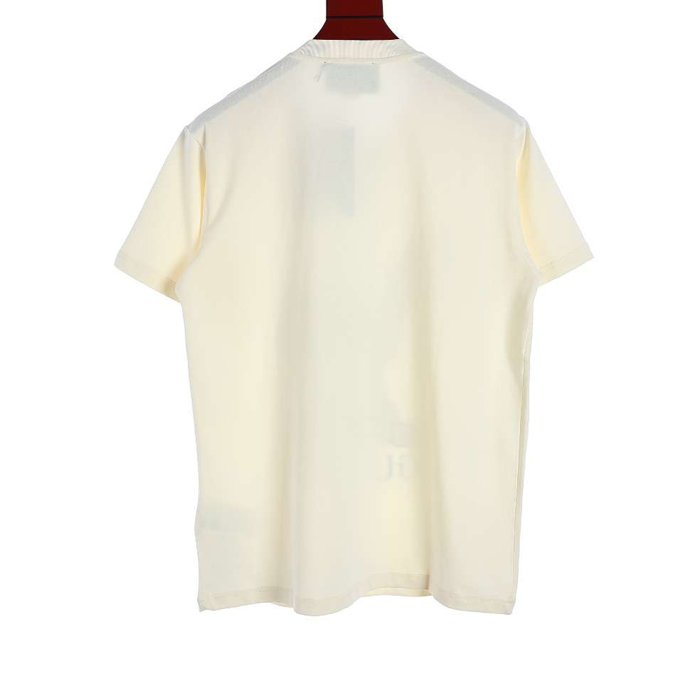 YESKICKS Gucci Floral Bunny Patch Embroidered T-Shirt For Unisex Black And Apricot - Image 6