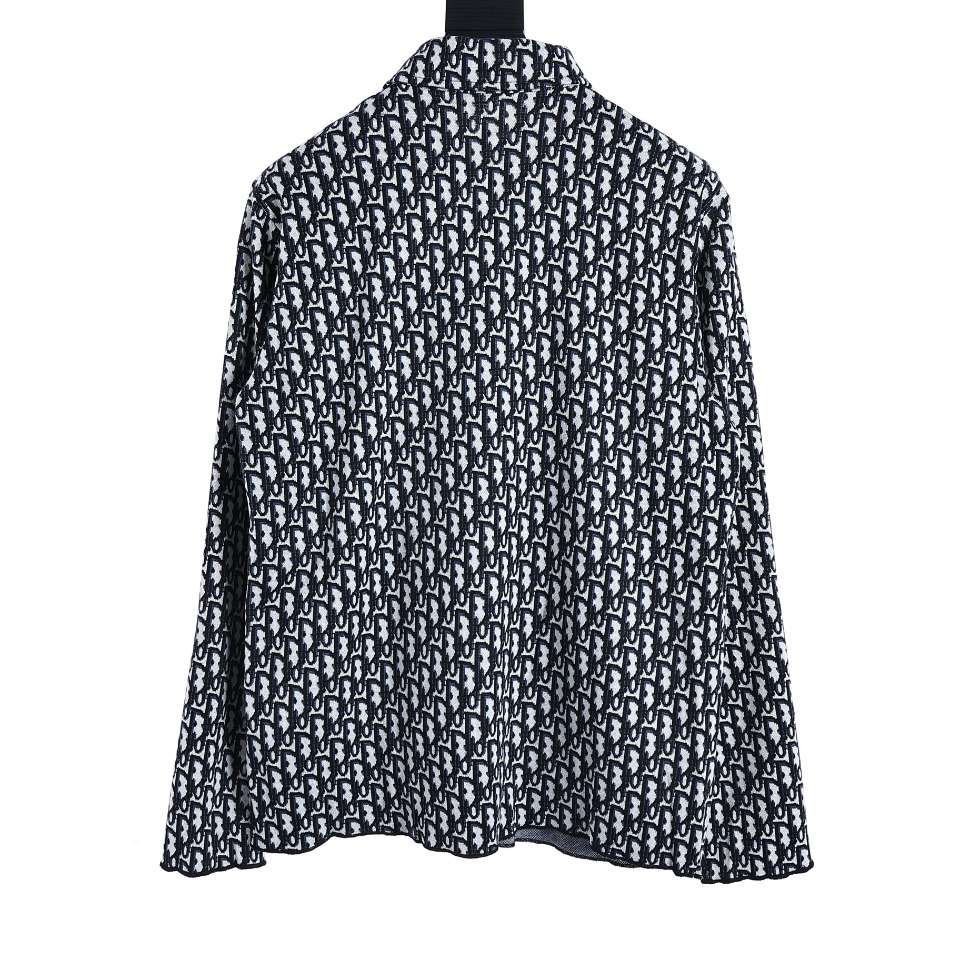 YESKICKS Dior Monogram Print Jacquard Shirt For Unisex Black And Green - Image 6