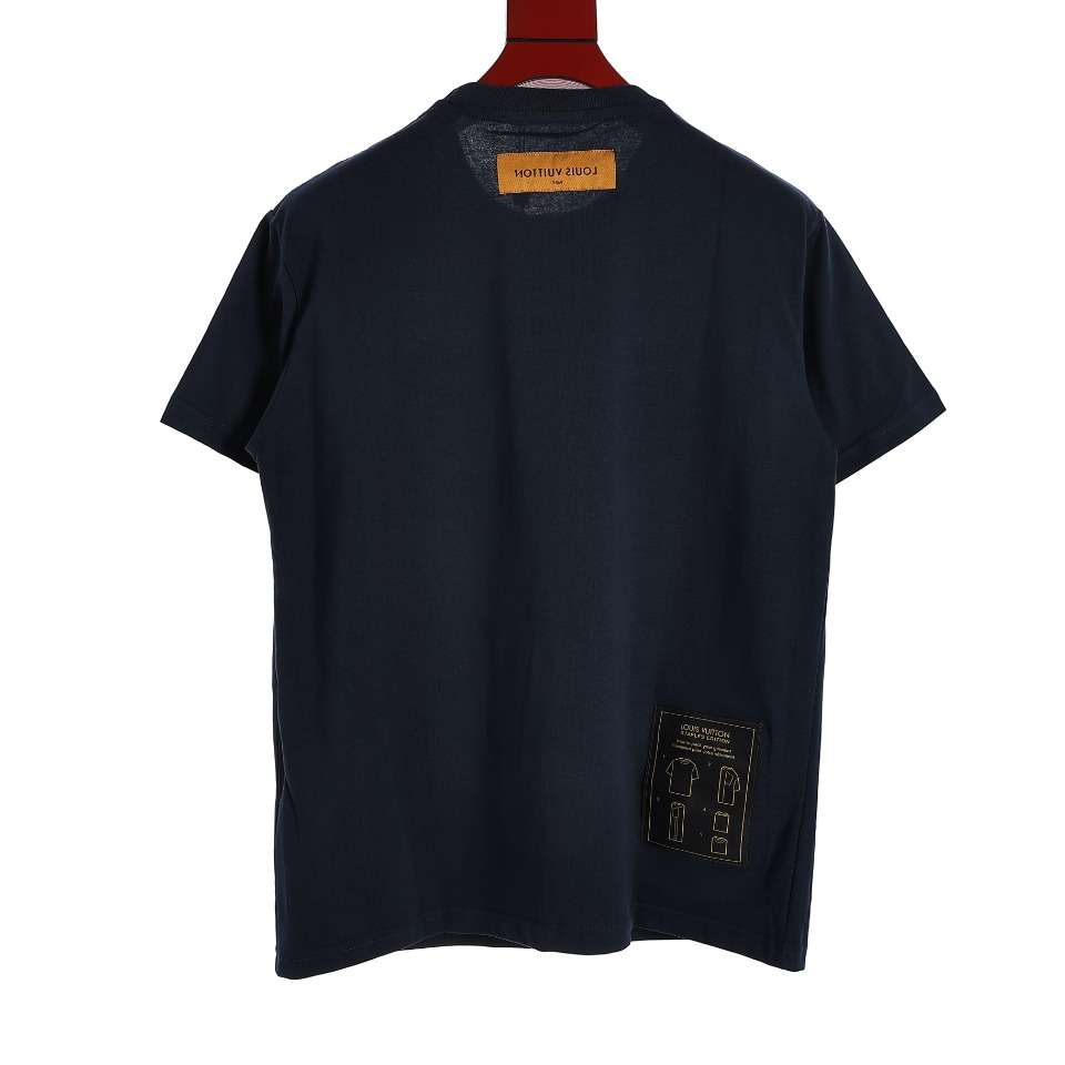 YESKICKS Louis Vuitton Letter Embossed T-Shirt For Unisex Green And Gray - Image 6