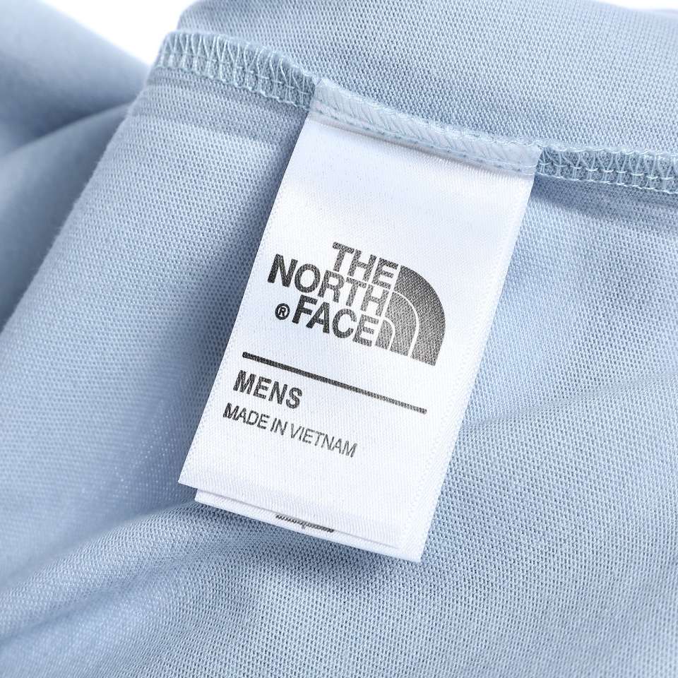 YESKICKS The North Face Climber's Collection Gunstock Short Sleeve Crew Neck T-Shirt For Unisex Blue And Apricot - Image 6