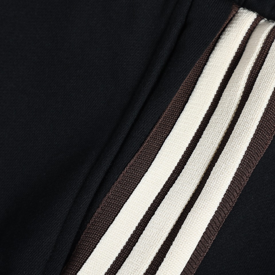 YESKICKS Celine Classic Embroidered Webbing Shorts For Unisex Black And Deep Gray - Image 6