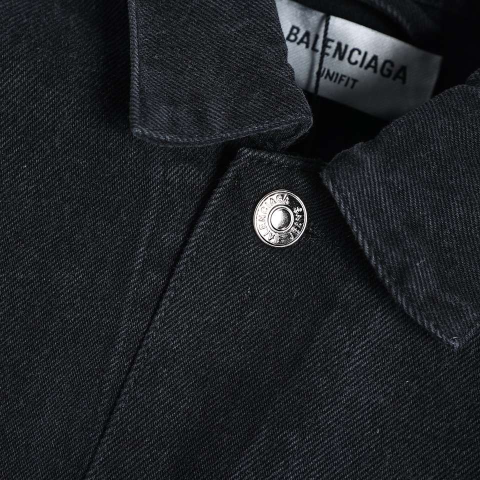 YESKICKS Balenciaga Denim Jacket With Rhinestones On The Back For Unisex - Image 6