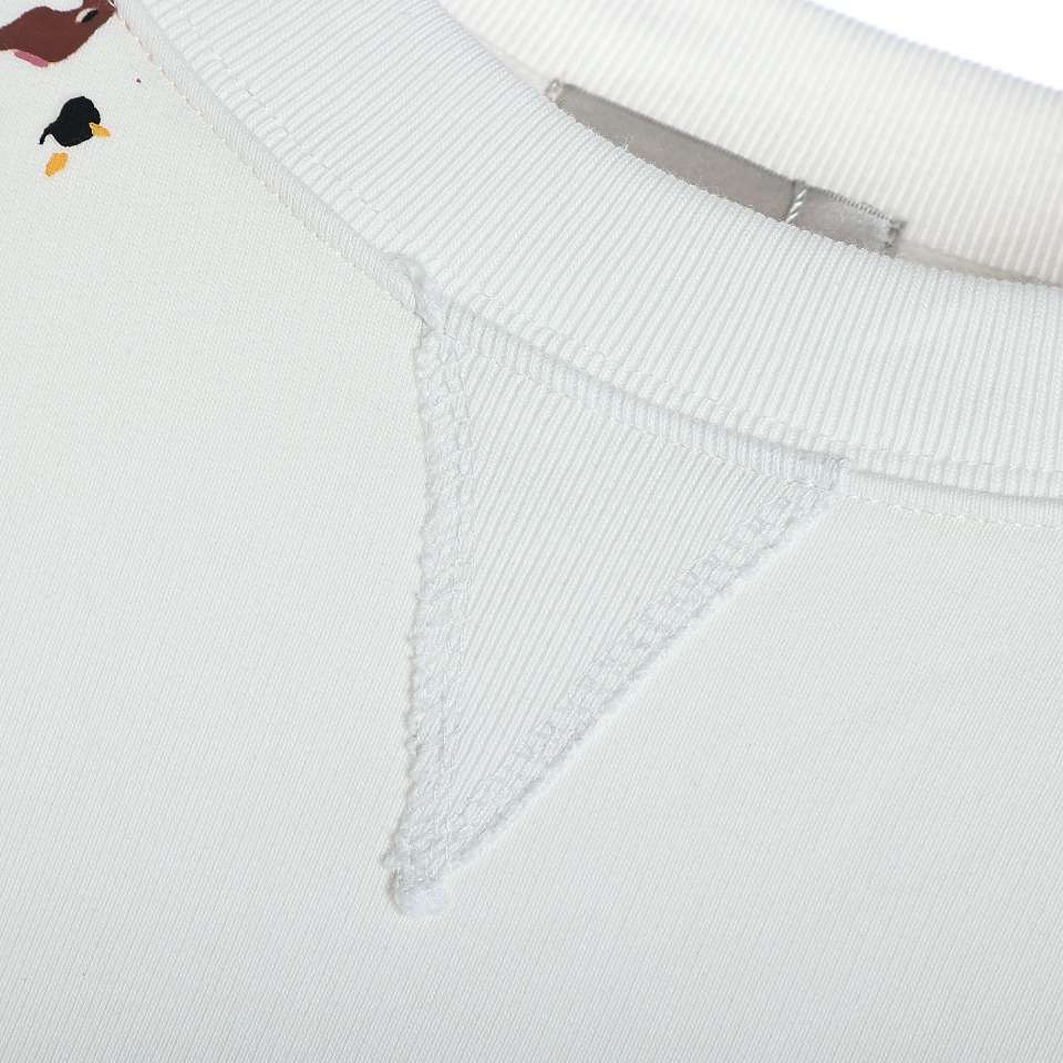 YESKICKS Dior Handmade Splattered Ink Sweatshirt For Unisex Gray And White - Image 6