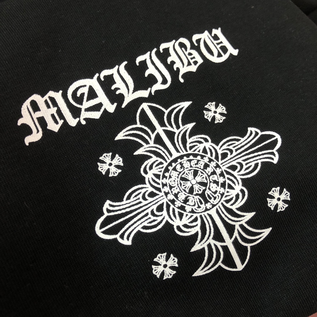 YESKICKS Chrome Hearts Vintage Letter Print T-Shirt for Unisex Black And White - Image 7