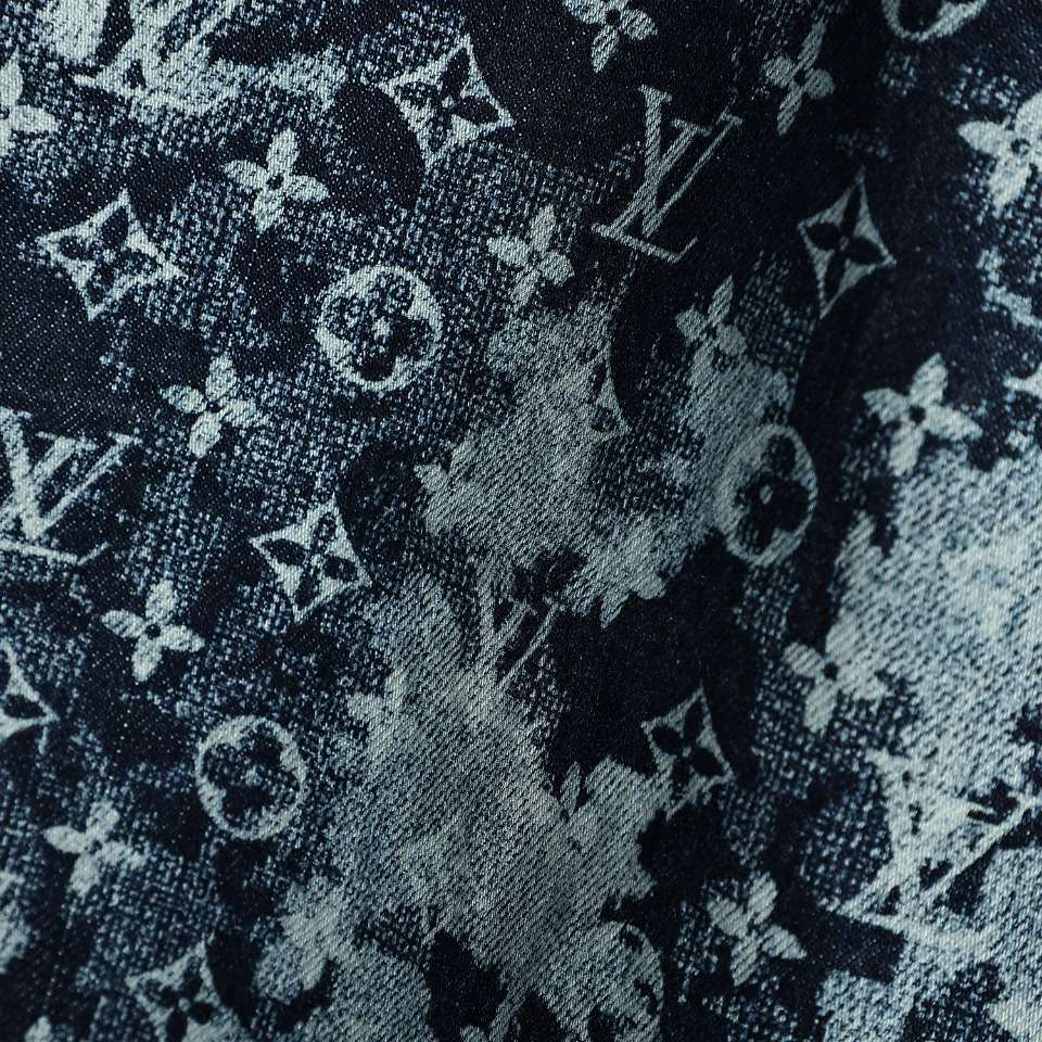 YESKICKS Louis Vuitton Monogram Rendered Denim Baseball Jersey Shirt For Unisex - Image 6