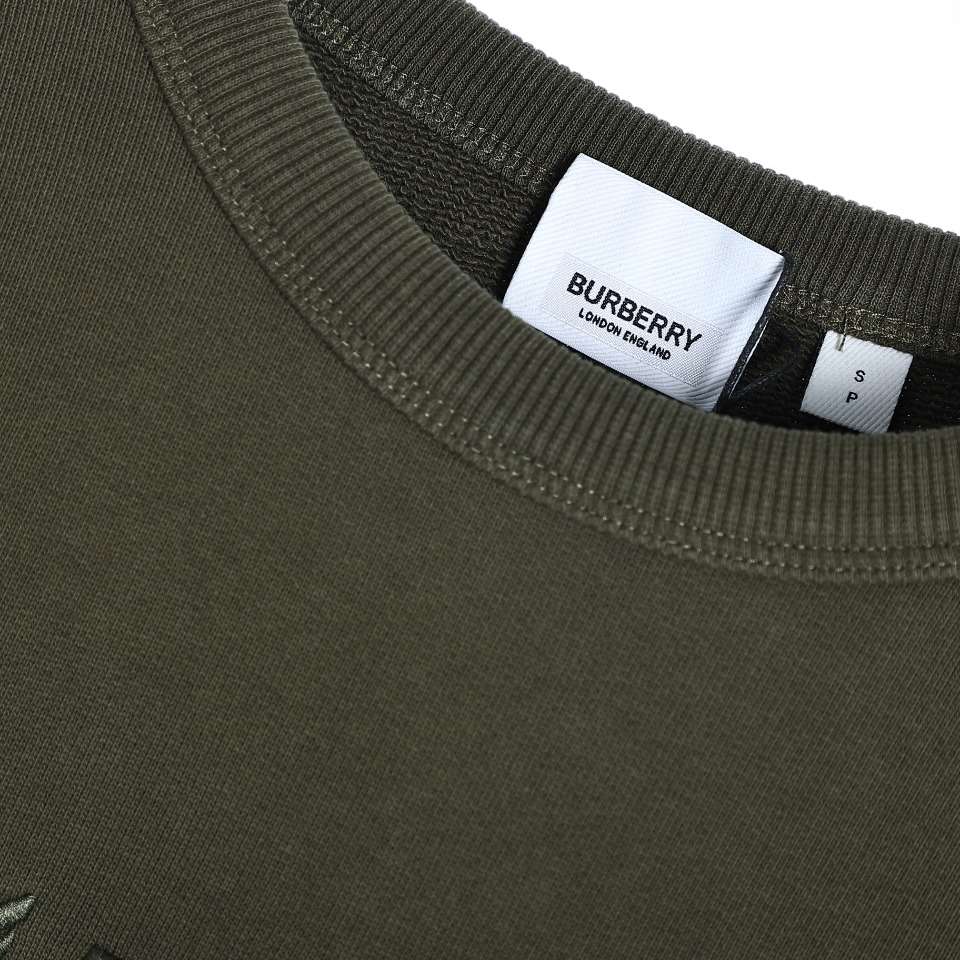 YESKICKS Burberry Oak Leaf Olive Branch Emblem Embroidered Crew Neck Sweatshirt For Unisex - Image 6