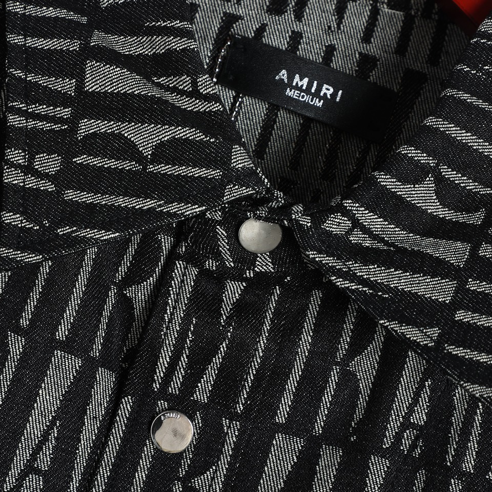 YESKICKS Amiri Monogram Demin Short Sleeve Shirts - Image 6