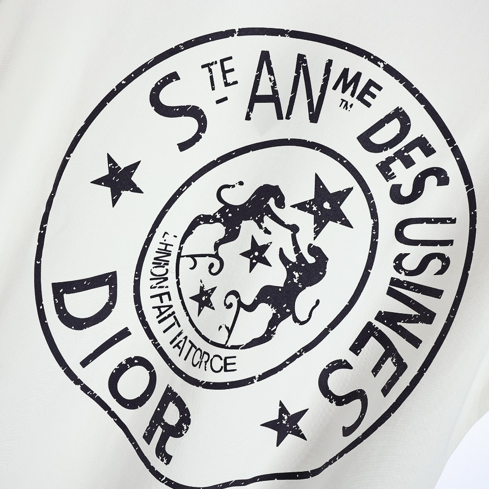 YESKICKS Dior Letter Print T-Shirt for Unisex Black And White - Image 6