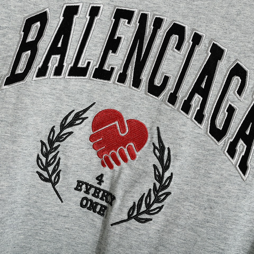 YESKICKS Balenciaga Love Element Pattern Logo Print T-shirt for Unisex Black And Gray - Image 6