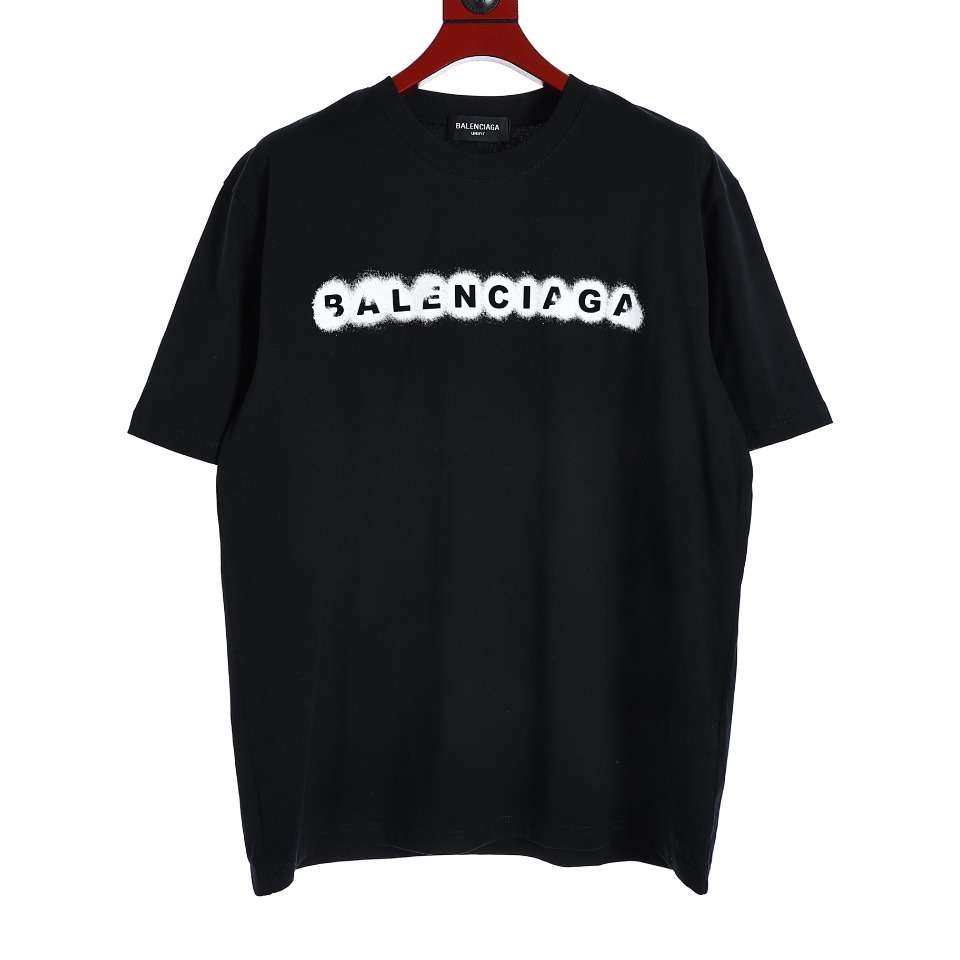 YESKICKS Balenciaga Logo Letter Print T-shirt for Unisex Black And White - Image 7