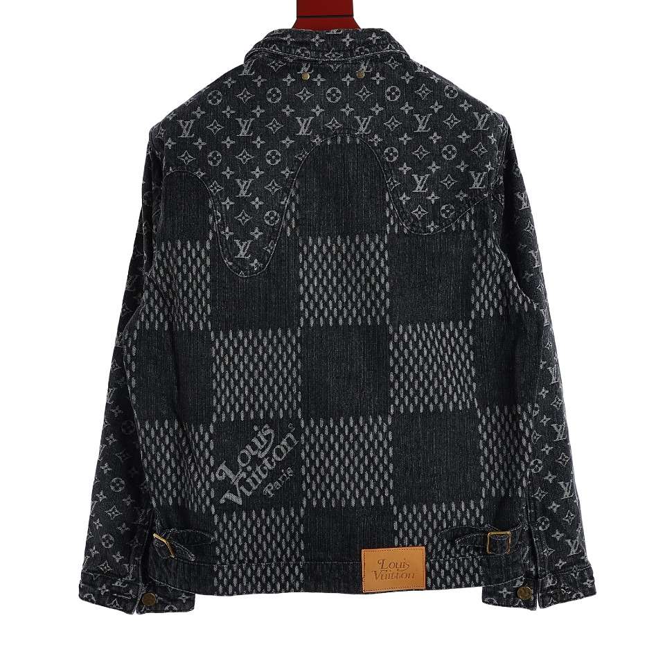 YESKICKS Louis Vuitton Street Style Monogram Logo Print Denim Jacket For Unisex - Image 7
