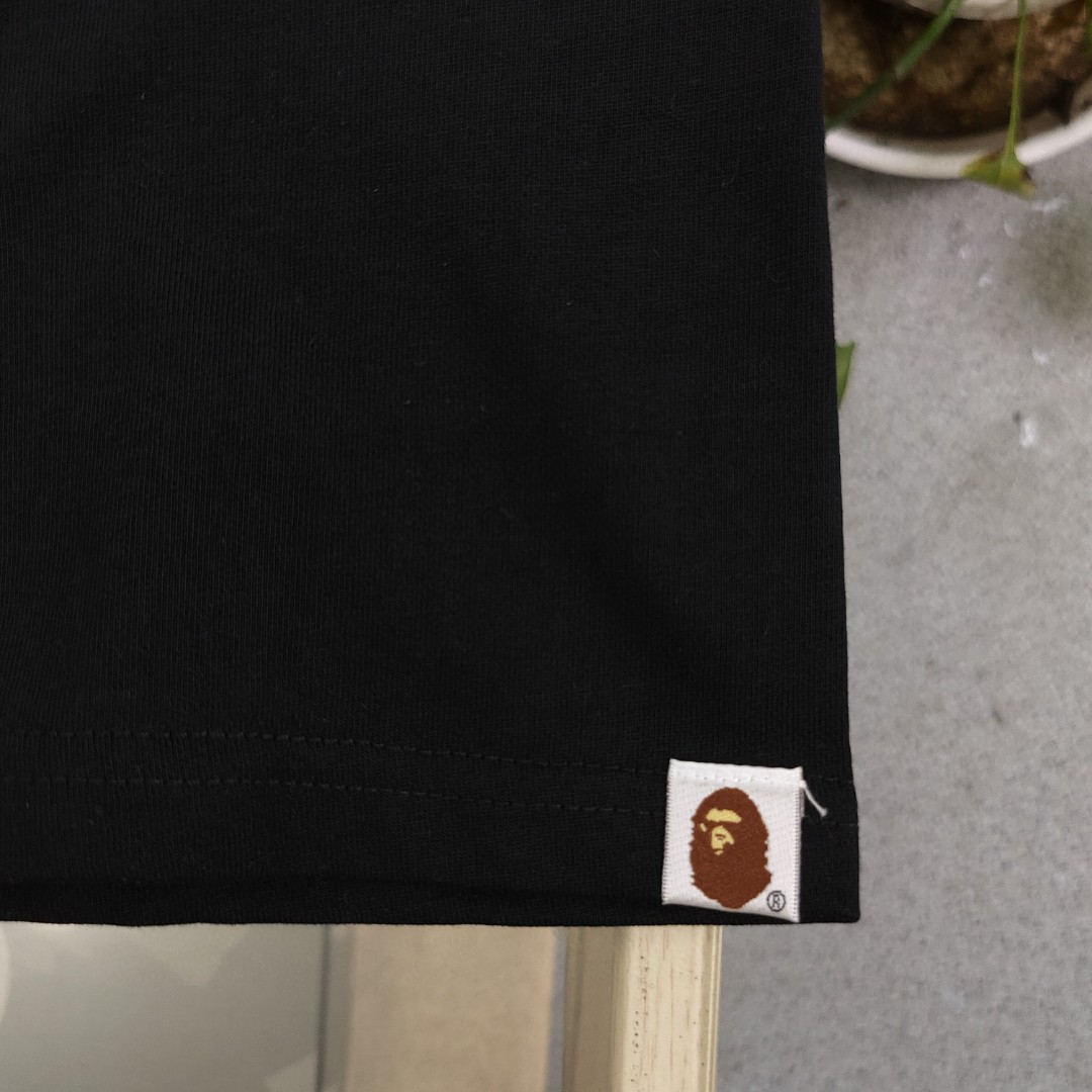 YESKICKS Bape Letter Camouflage Color Print T-Shirt for Unisex Black And White - Image 7