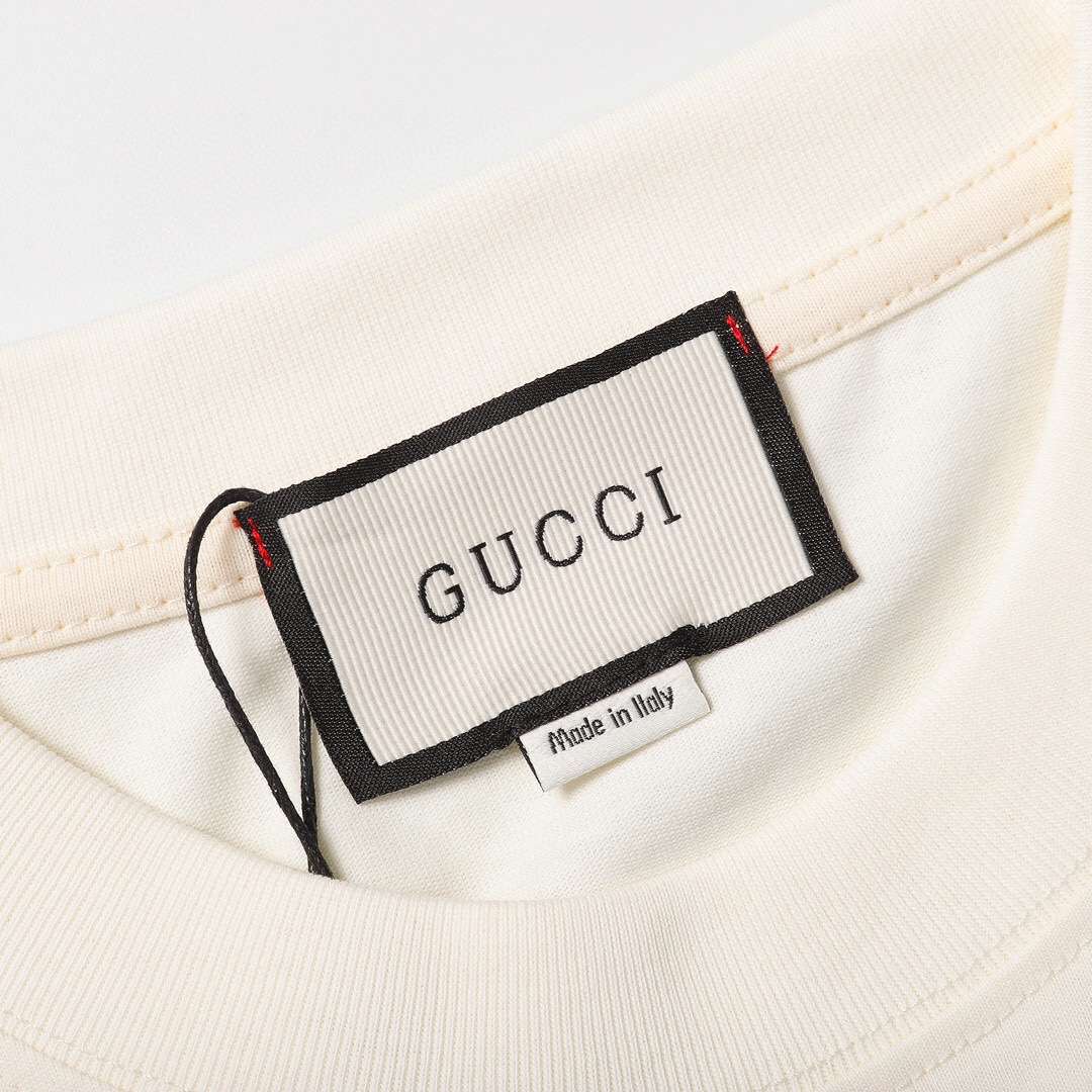 YESKICKS Gucci Logo Casual Style T-shirt for Unisex Apricot - Image 5